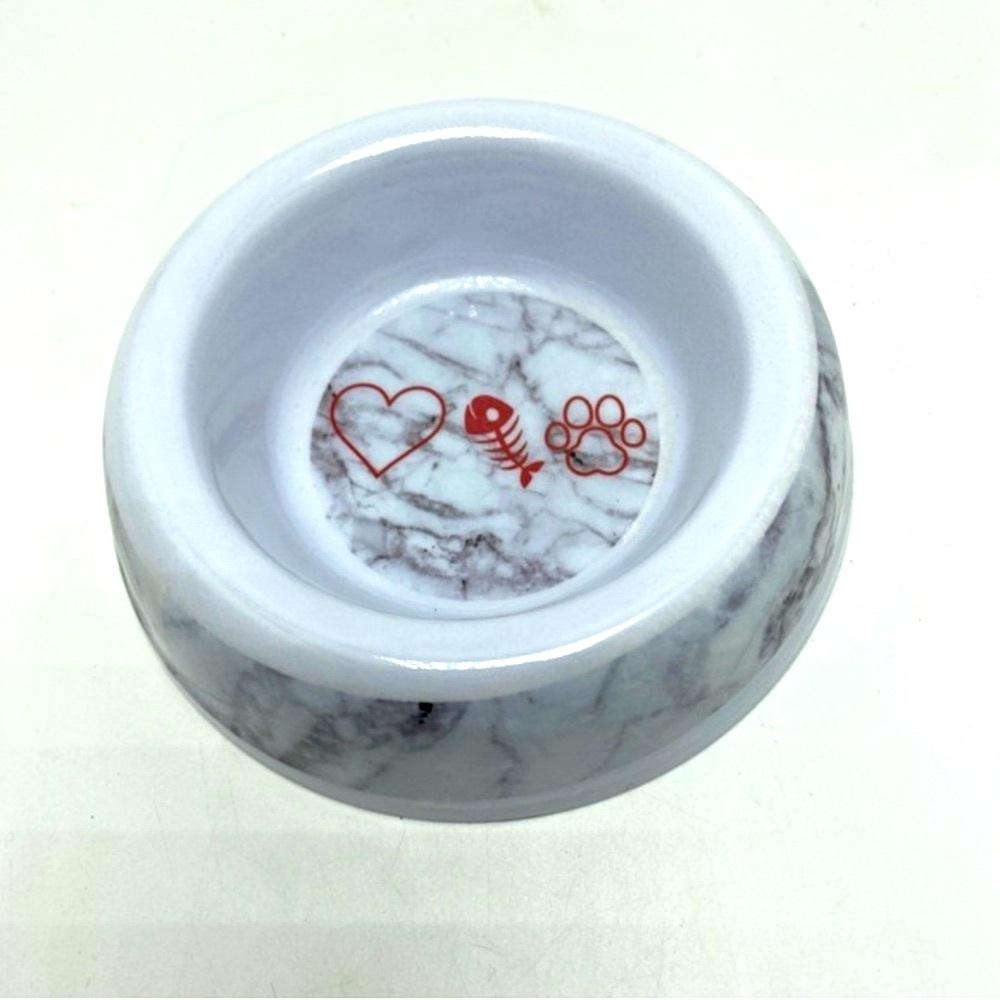 NEW Plastic Graphic Cat Dish Small